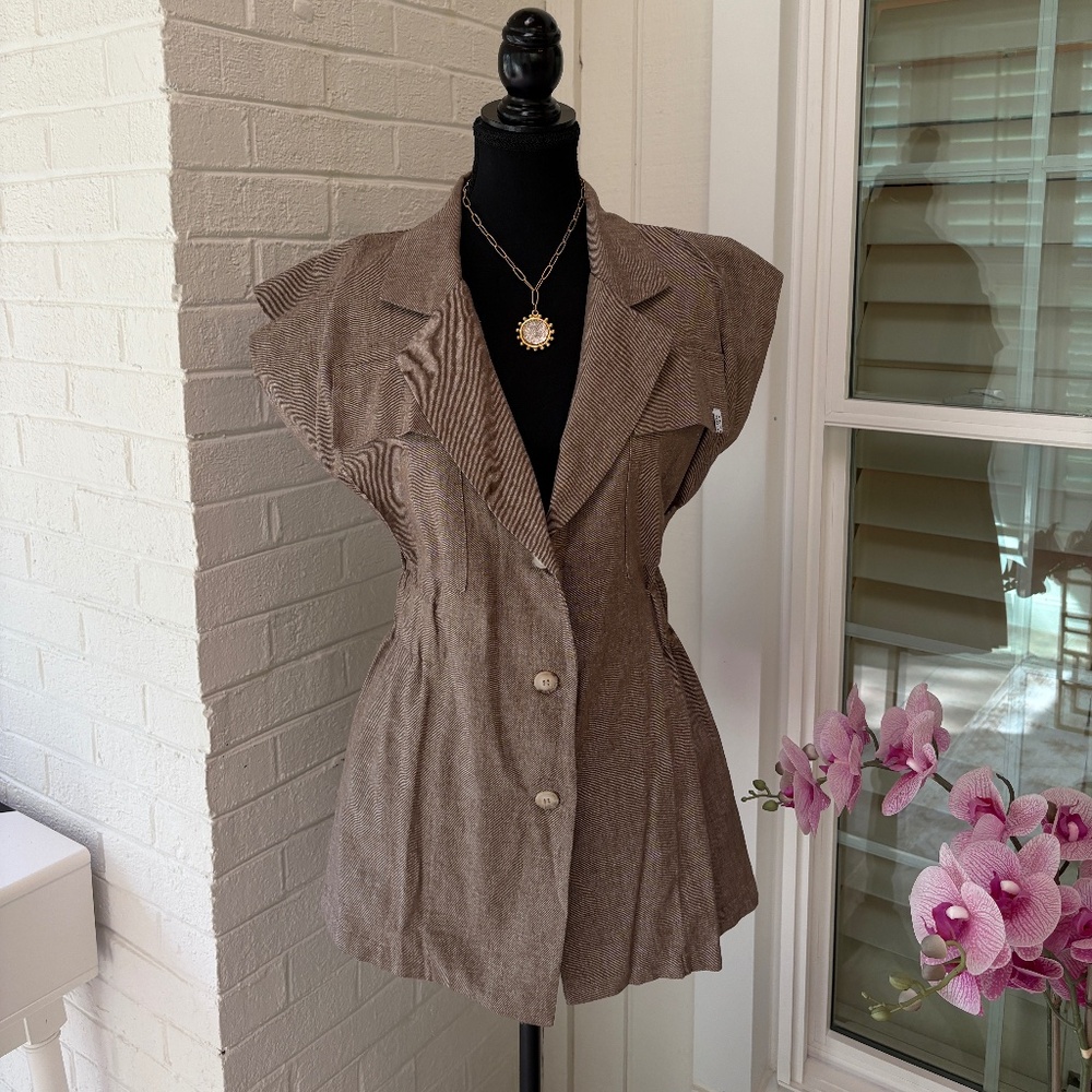 Grungemama Cotton and Linen Sleeveless Top: Italian Made Medium